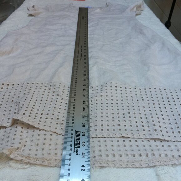 Rosemarine Made in Italy Womens Scoop Neck Short Sleeve Midi Dress Cutout Hem - Picture 7 of 9